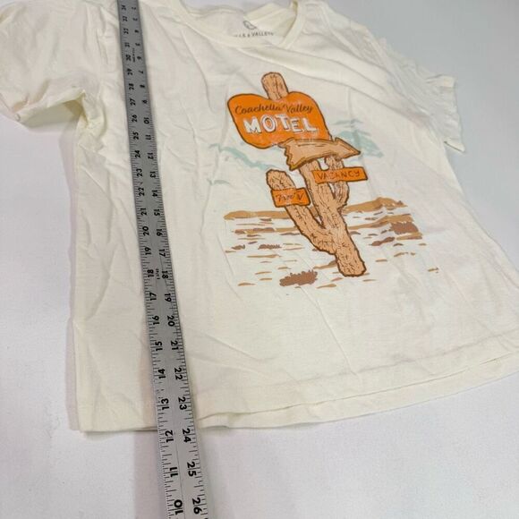 Hills & Valleys Tee Shirt Top Womens XL Coachella VAlley Motel White Short Sleev - Picture 6 of 7